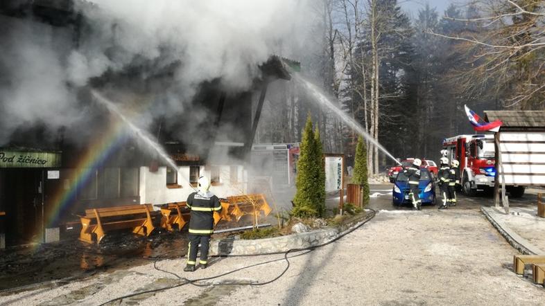 Požar Gostilne pod žičnico na Veliko planino