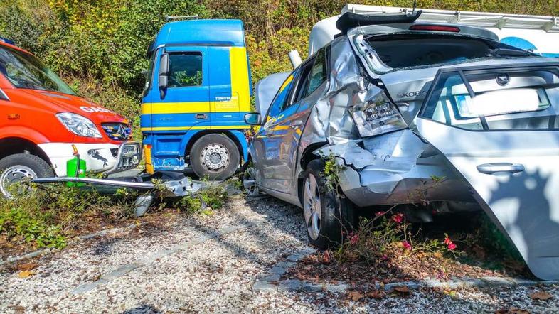 Prometna nesreča avta in tovornjaka, Sv. Duh, občina Dravograd