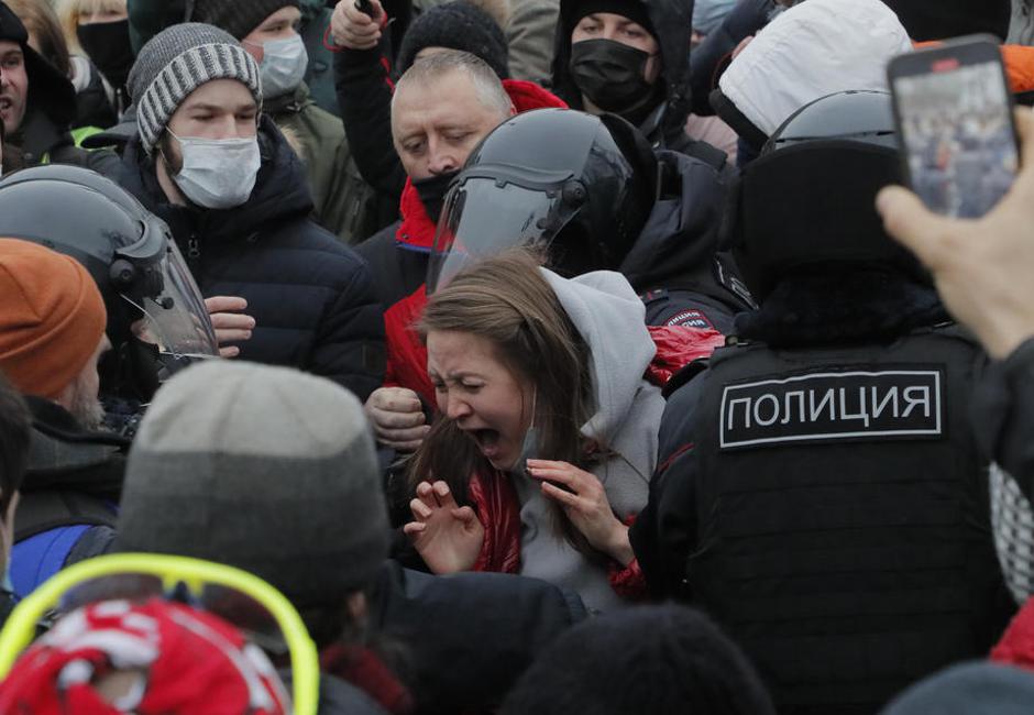 Protesti v Rusiji za izpustitev Navalnega. | Avtor: Epa