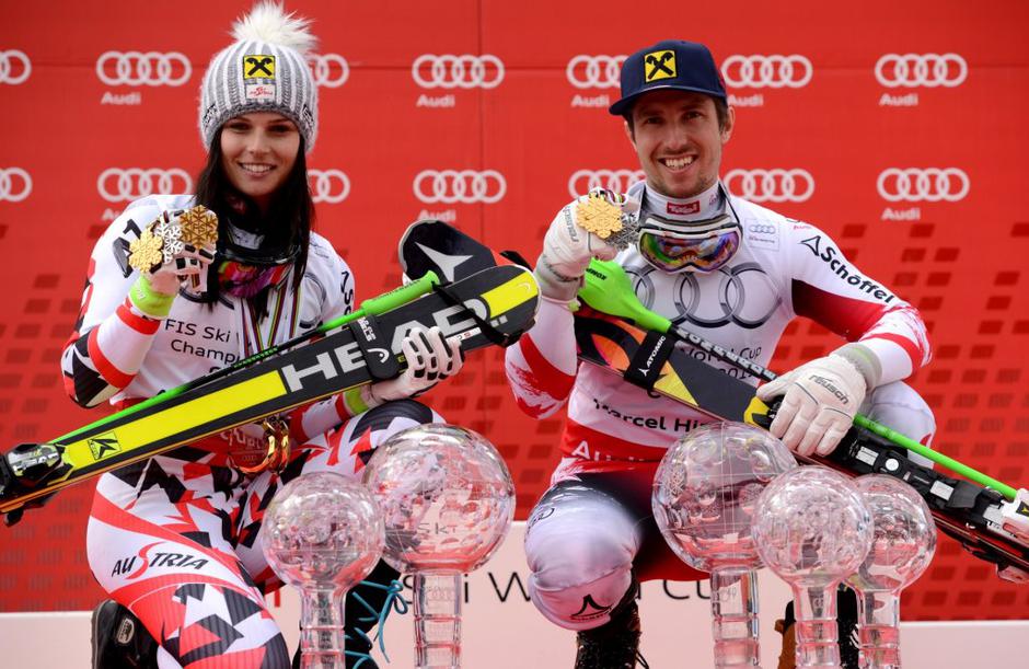 Anna Fenninger in Marcel Hirscher | Avtor: EPA