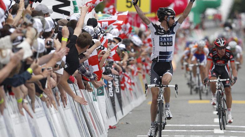 Franck Schleck je napadel dva kilometra pred ciljem. (Foto: Reuters)