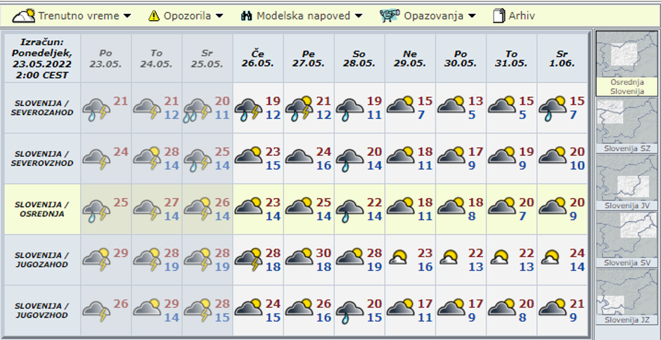 Arso vreme | Avtor: Arso/meteo.si