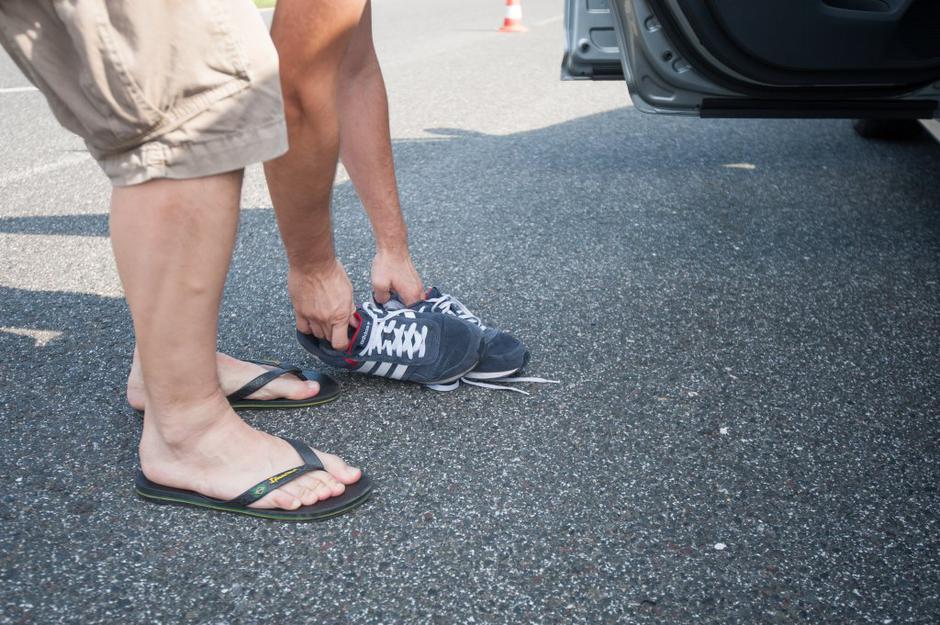 Test zaviranja v AMZS Centru varne vožnje na Vranskem. | Avtor: Anže Petkovšek