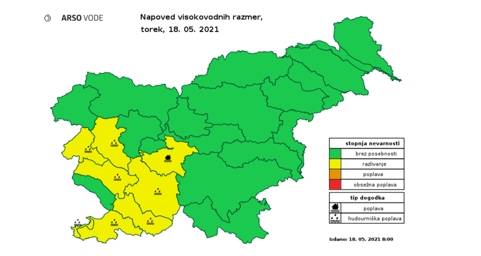 Opozorilo | Avtor: arso.gov.si