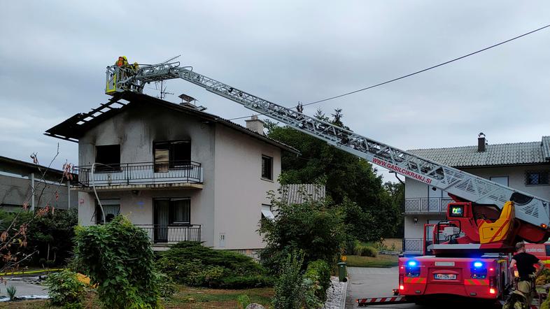 požar, stanovanjska hiša, Primskovo, Kranj