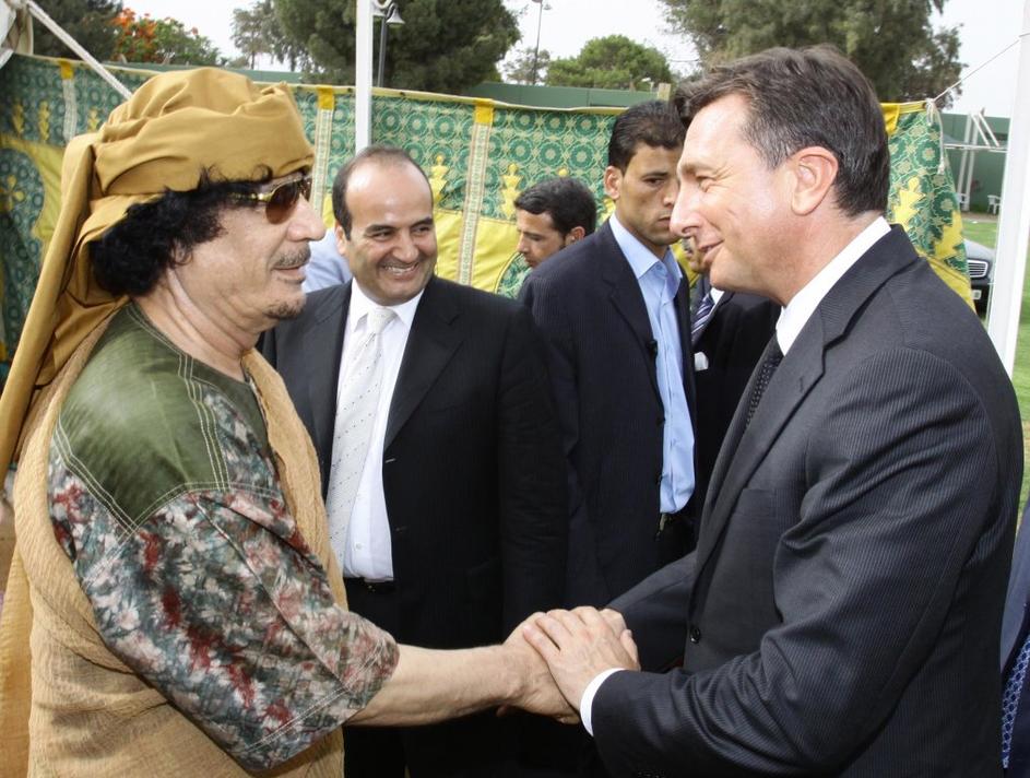 Moamer Gadafi in Borut Pahor.