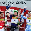 Zmagovalni trojček s kranjskogorskega veleslaloma