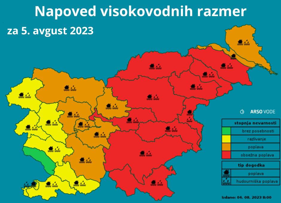 napoved visokovodnih razmer | Avtor: Arso 