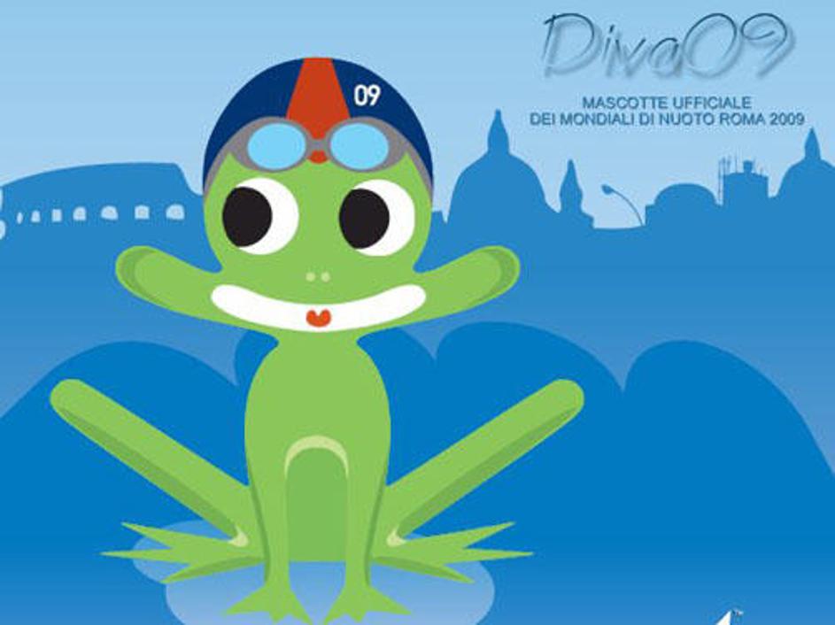 Diva je simpatična žabica, maskota 13. svetovnega prvenstva v vodnih športih.