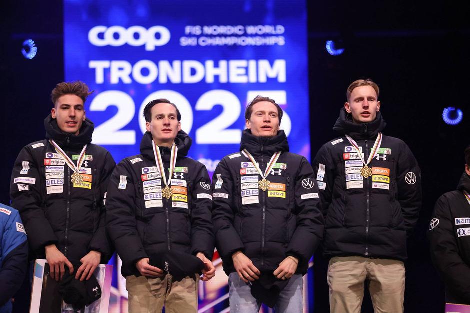 Slovenski smučarski skakalci na SP v Trondheimu | Avtor: Profimedia