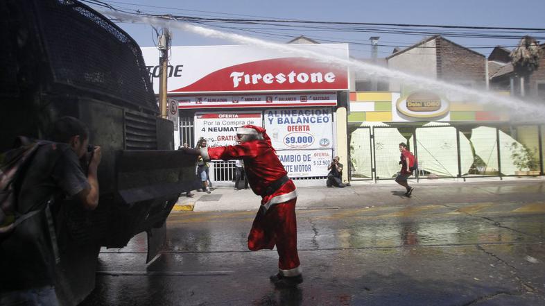 Božiček na študentskih protestih v Čilu