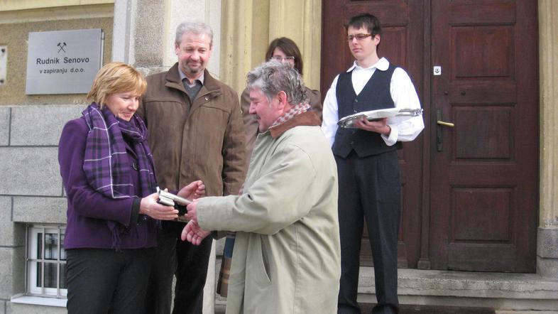 Direktor rudnika Marjan Simončič, podžupanja Krškega Nuša Somrak in predsednik K