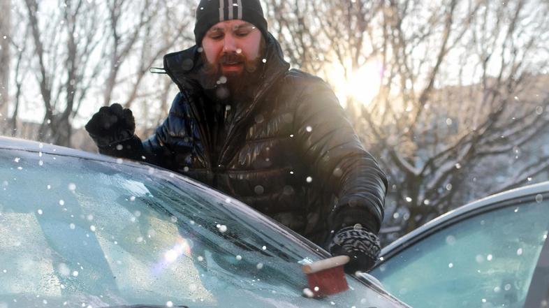 Zima, steklo, mraz, avto