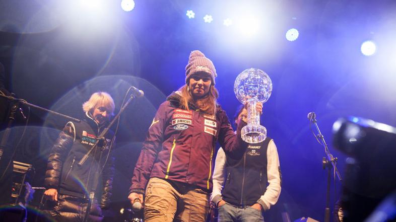 Sprejem za Tino Maze v Črni na Koroškem