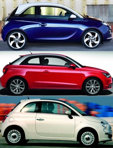 Opel adam fiat 500 in audi A1