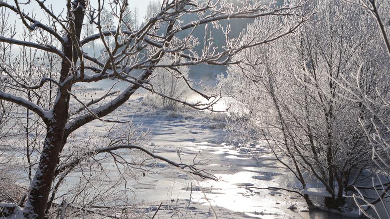zima mraz zmrzal nizke temperature slana ivje