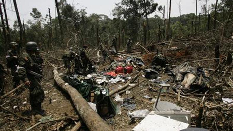 Slika prikazuje prostor, kjer je kolumbijska vojska na ozemlju Ekvadorja s pehot