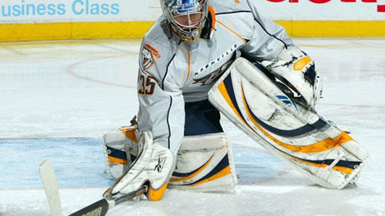 Pekka Rinne je obranil 33 strelov in bil eden izmed junakov zmage nad Detroitom.