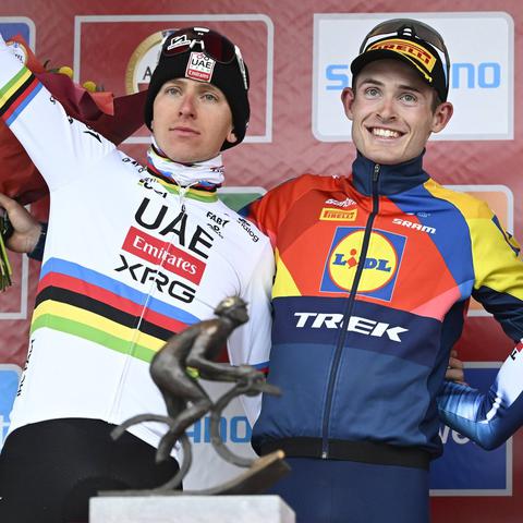 Tadej Pogačar, Mattias Skjelmose, Remco Evenepoel