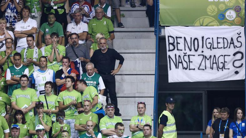 Eurobasket 2013 Slovenija-Hrvaška Udrih napis transparent Celje Zlatorog