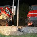 Vlaka se kljub preglednosti proge in zaviranju nesreči nista mogla izogniti.
