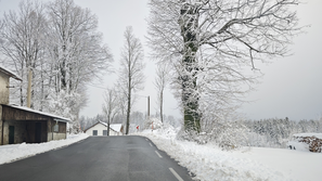 Sneg, zasnežena cesta, cesta, zima, vreme
