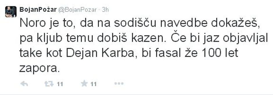 tvit Bojan Požar | Avtor: PrtScr twitter @BojanPozar