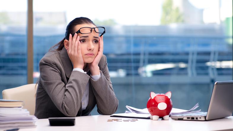 bankrot, podjetje, ženska, denar