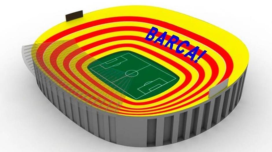 Barcelona Real Madrid Senyera zastava El Clasico Camp Nou koreografija | Avtor: Reševalni pas/Twitter