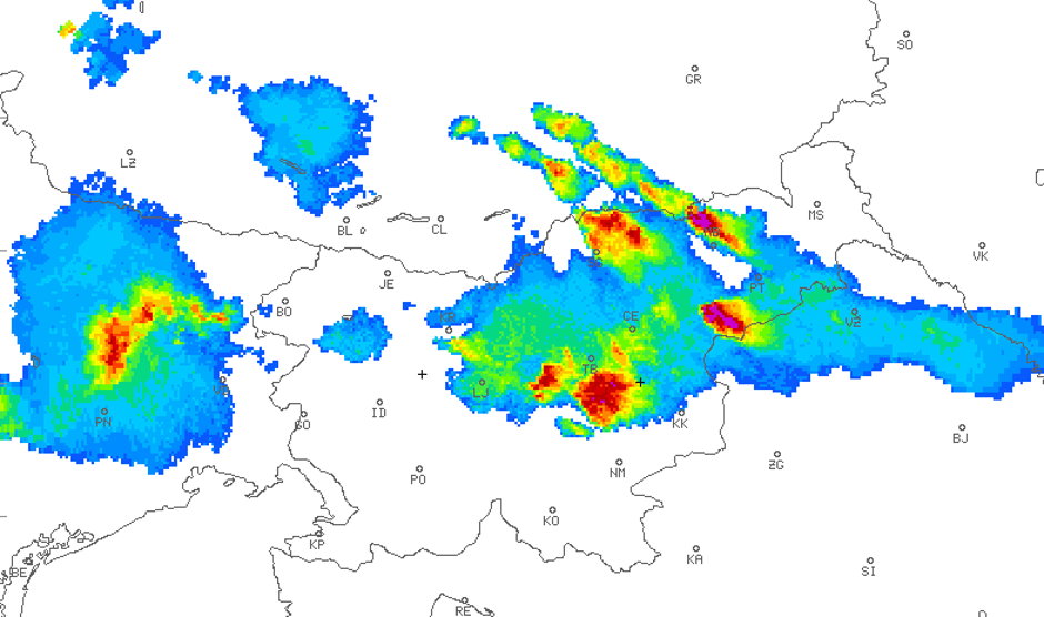 nevihte radarska slika | Avtor: Arso