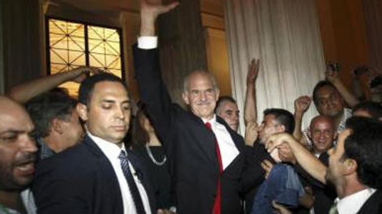 Zmagovalec volitev v Grčiji George Papandreu.