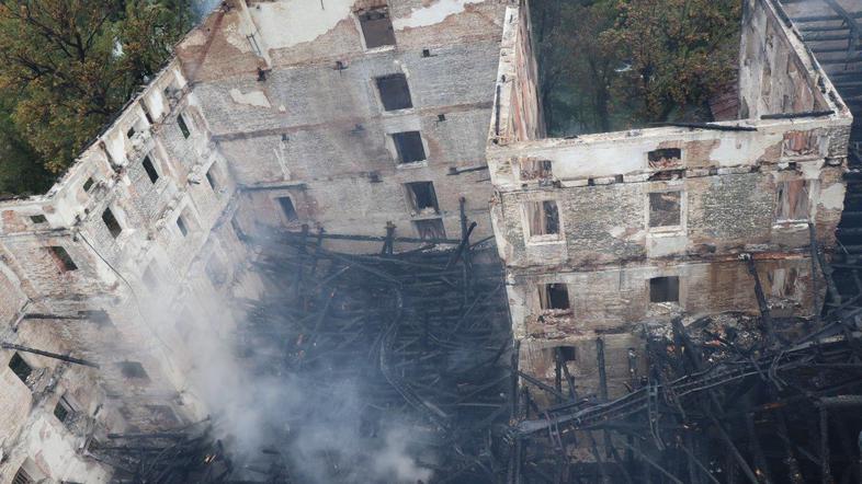 Majdičev mlin, Kranj, požar