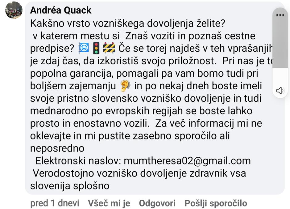 Vozniško dovoljenje | Avtor: Policija