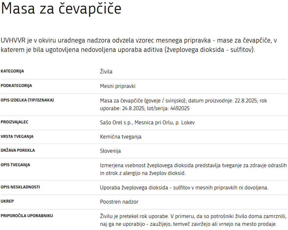 Odpoklic čevapčičev | Avtor: UVHVVR