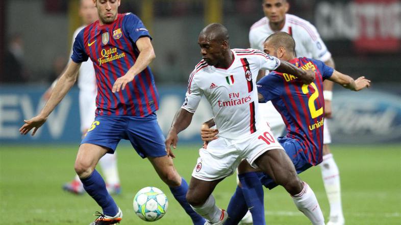 Seedorf Alves Busquets AC Milan Barcelona Liga prvakov četrtfinale prva tekma Sa