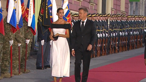 Tina Gaber in Robert na državni proslavi