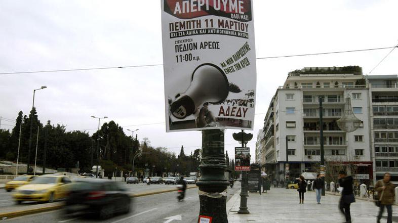 Plakat, ki poziva k stavki.