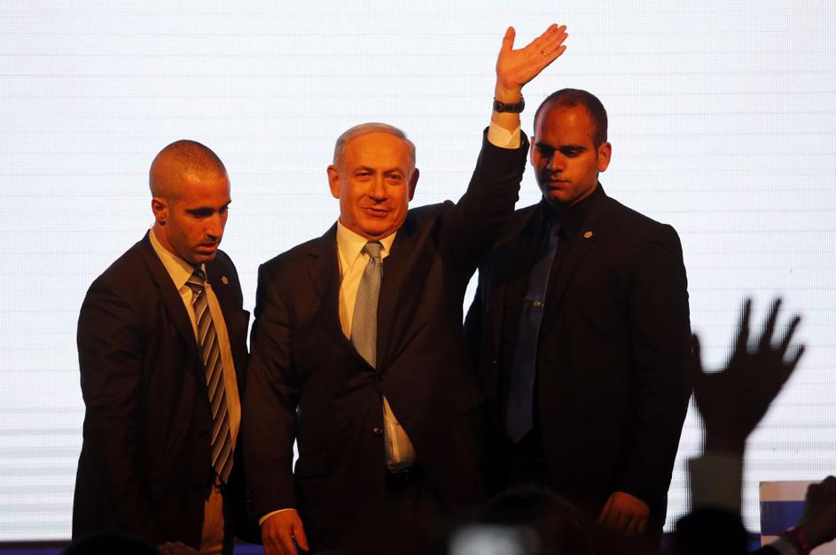 Benjamin Netanjahu slavi v Izraelu. 