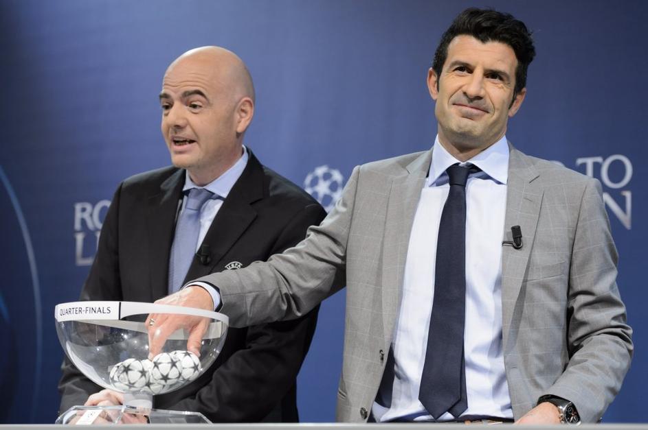 Uefa Liga prvakov žreb Luis Figo Gianni Infantino