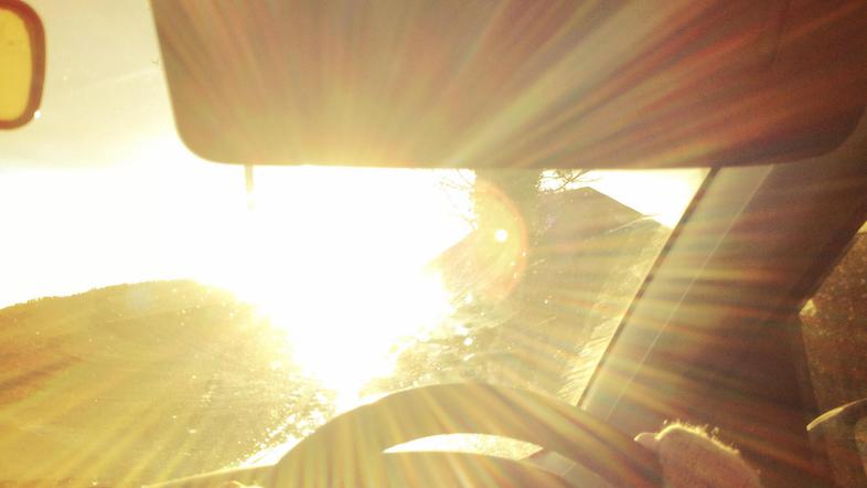 Vožnja, avto, sonce, svetloba