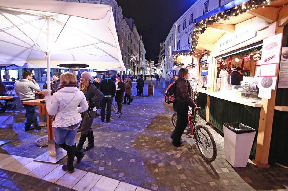 Center Ljubljane na predvečer božiča