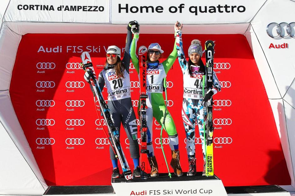 Goggia Štuhec Veith superveleslalom Cortina