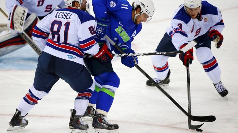 Kessel Fowler Kopitar ZDA Slovenija Združene države Amerike dvorana Šajba