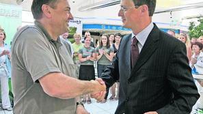 Ljubljanski župan Zoran Janković in direktor Lekarne Ljubljana Marko Jaklič ne o