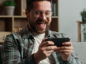 Video igre, moški, telefon, zabava