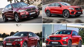 BMW X6 in Mercedes-Benz GLE coupe