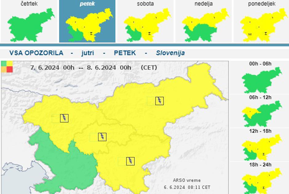 vremensko opozorilo | Avtor: Arso