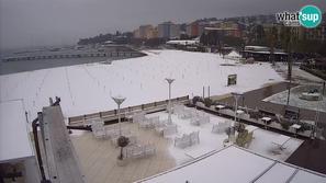 Portorož plaža sneg