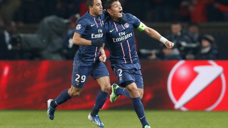 Lucas Moura Thiago Silva PSG Paris Saint Germain Barcelona četrtfinale Liga prva