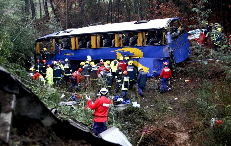 nesreča avtobus portugalska